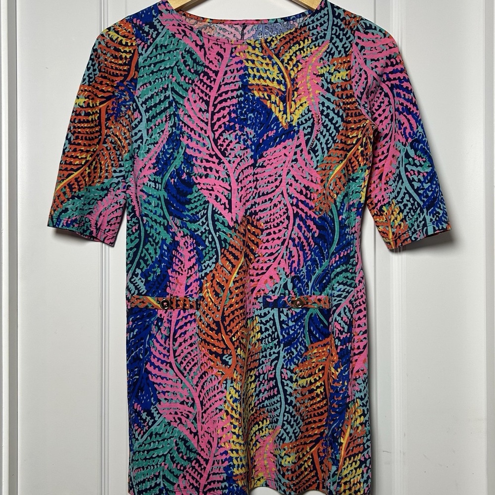 Lilly Pulitzer Girls' 100% Cotton Mulitcolor Electric Feel Charlene Shift Dress